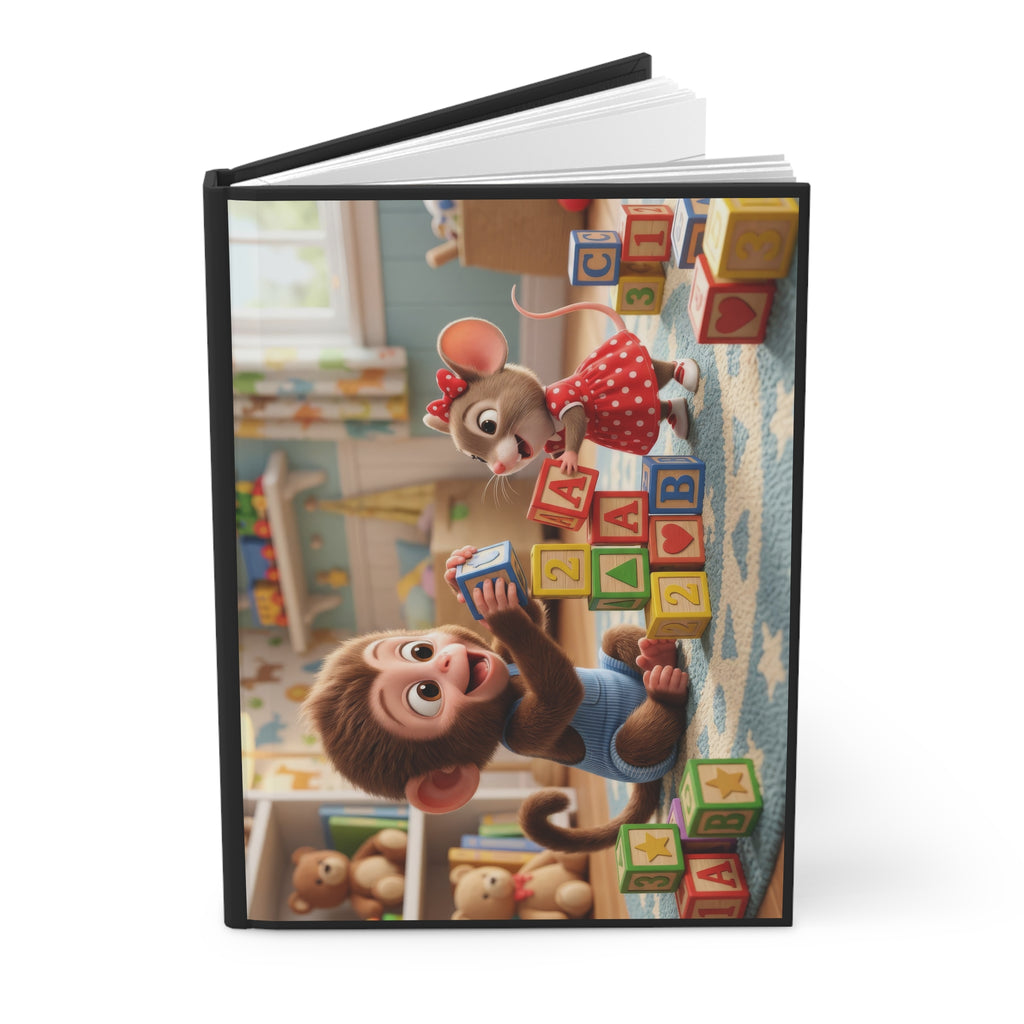 Cute Baby Monkey Hardcover Journal — Playful Nursery Notebook for Kids & Baby Shower Gift