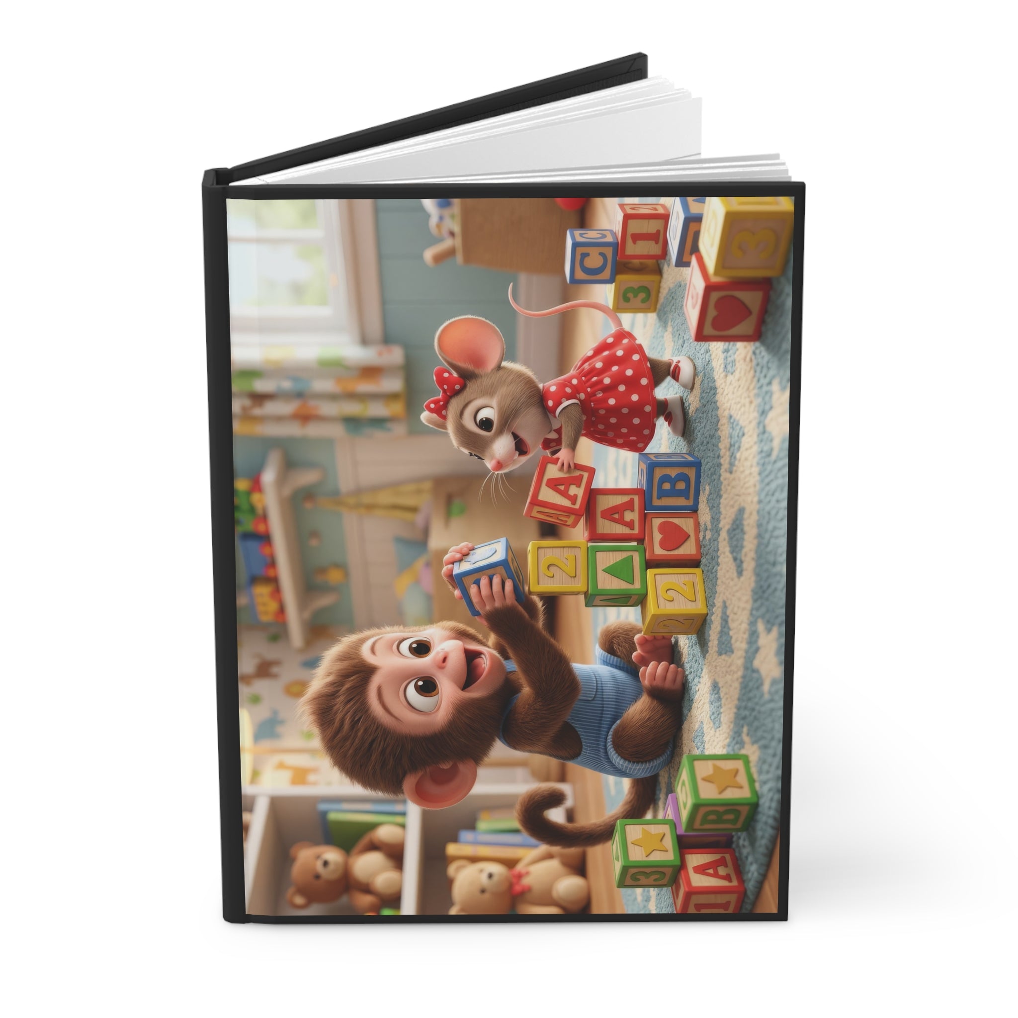 Cute Baby Monkey Hardcover Journal — Playful Nursery Notebook for Kids & Baby Shower Gift